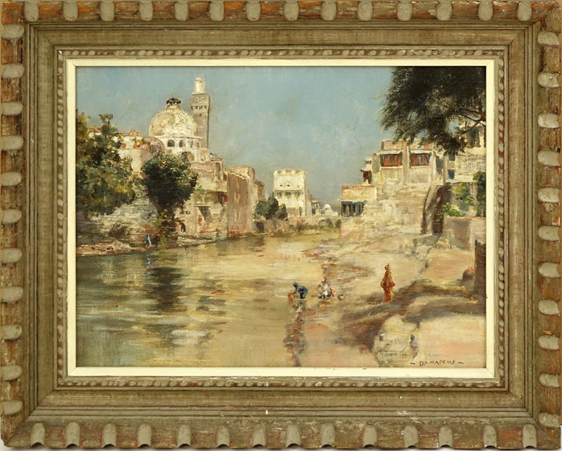 Walter Francis Brown, American (1853 - 1929) Oil on canvas "Damascus" Signed and titled lower right. 
