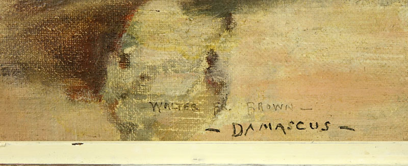 Walter Francis Brown, American (1853 - 1929) Oil on canvas "Damascus" Signed and titled lower right. 