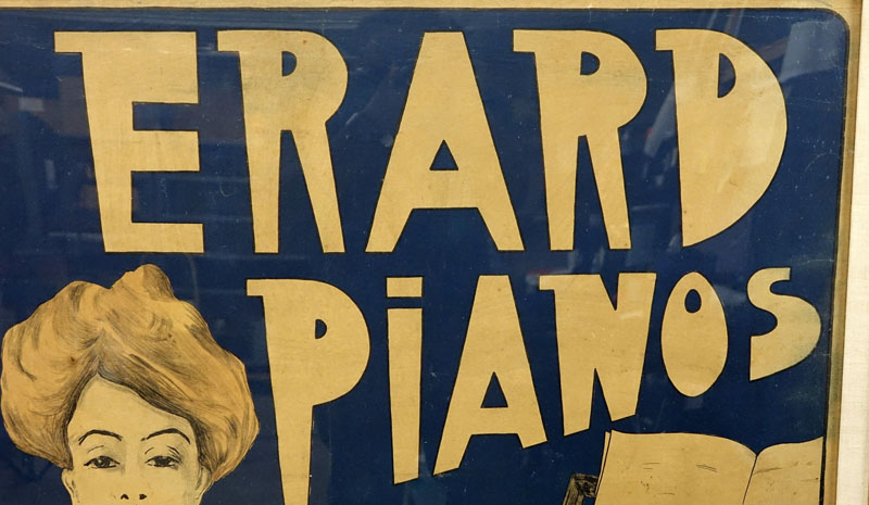 Maurice Biais, French (1875-1926) "Erard Pianos" Original Antique Poster.
