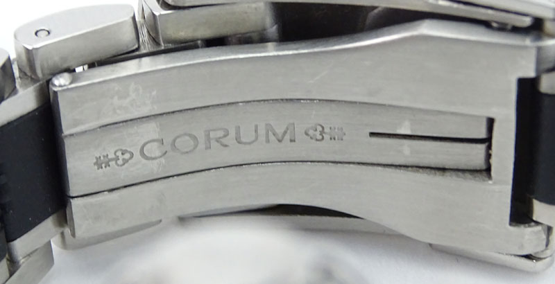 Man's Corum Admiral's Cup 985.641.20 Stainless Steel and Rubber Chronometer Automatic Movement Watch.