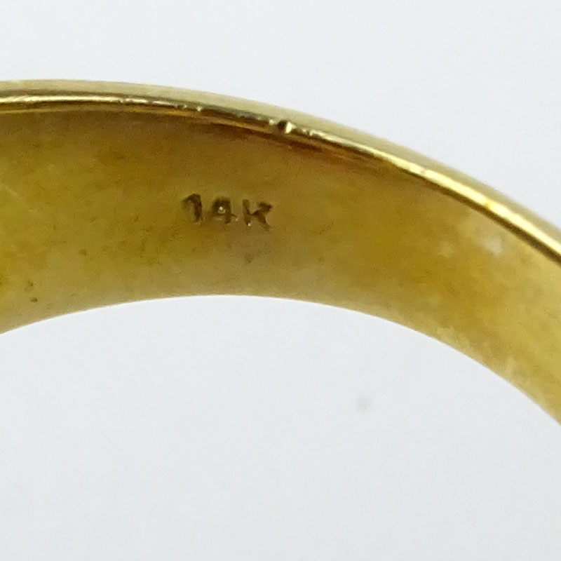 Amethyst, Citrine, Diamond and 14 Karat Yellow Gold Ring.