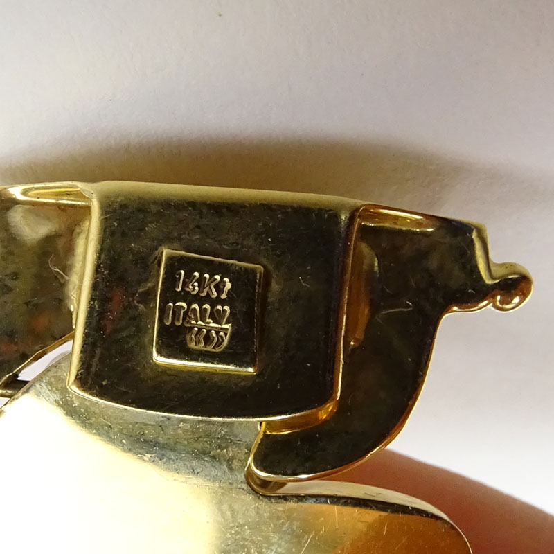Vintage Italian 14 Karat Tricolor Gold Bracelet and Ring Suite.