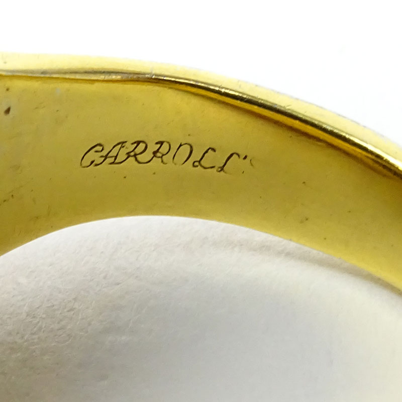 Man's Vintage Cabochon Black Star Sapphire and Heavy 14 Karat Yellow Gold Ring.