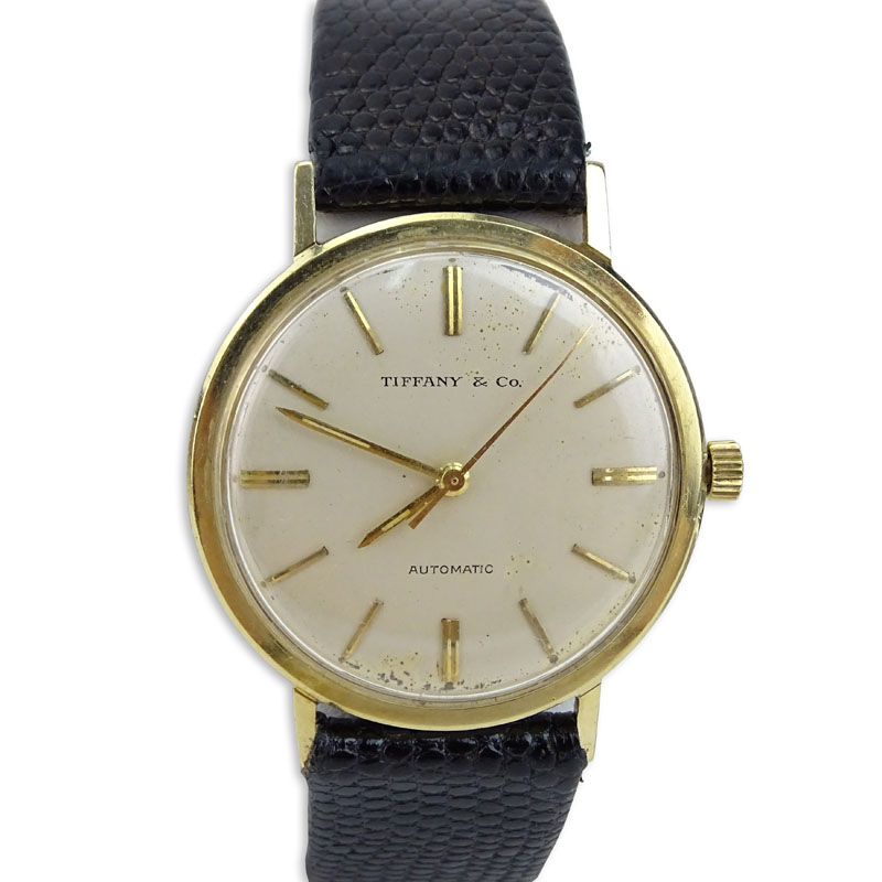 Vintage Tiffany & Co Men's Watch with Automatic Movement, Lizard Strap. 