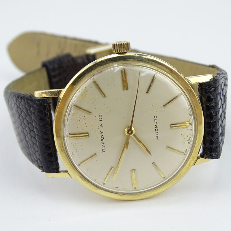 Vintage Tiffany & Co Men's Watch with Automatic Movement, Lizard Strap. 