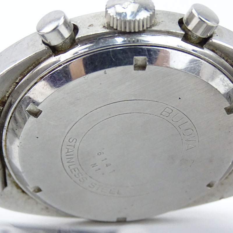 Retro Bulova Stainless Steel Tourneau Automatic Tachymeter Watch.