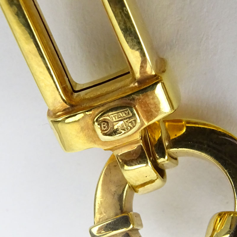 Vintage Italian 14 Karat Yellow Gold Retro Link Bracelet.