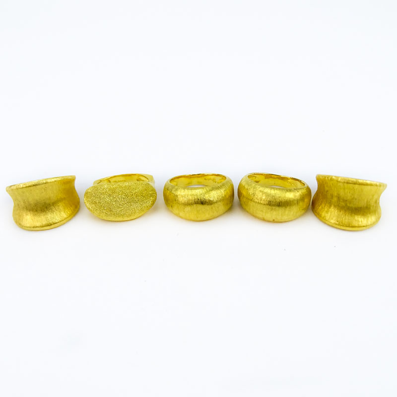 Collection of Five (5) 24 Karat Fine Yellow Gold Rings.