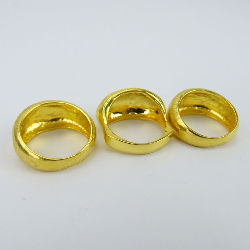 Collection of Five (5) 24 Karat Fine Yellow Gold Rings.