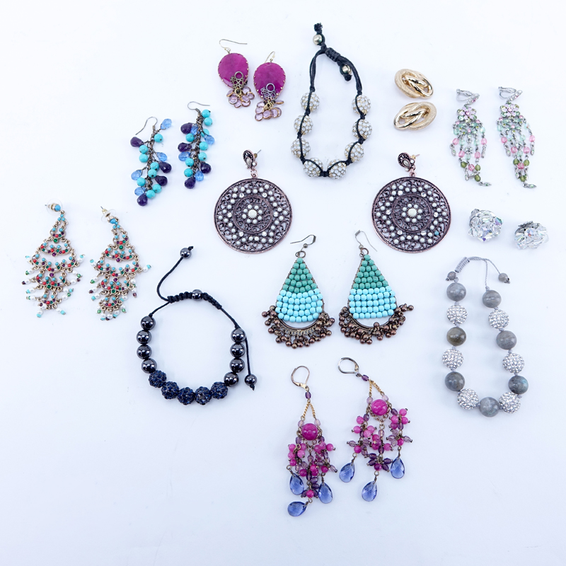 Collection of Twelve (12) Pieces Costume Jewelry.