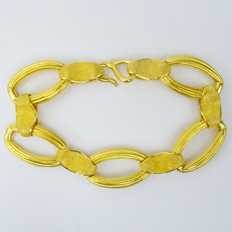 Vintage 24 Karat Fine Yellow Gold Link Bracelet.