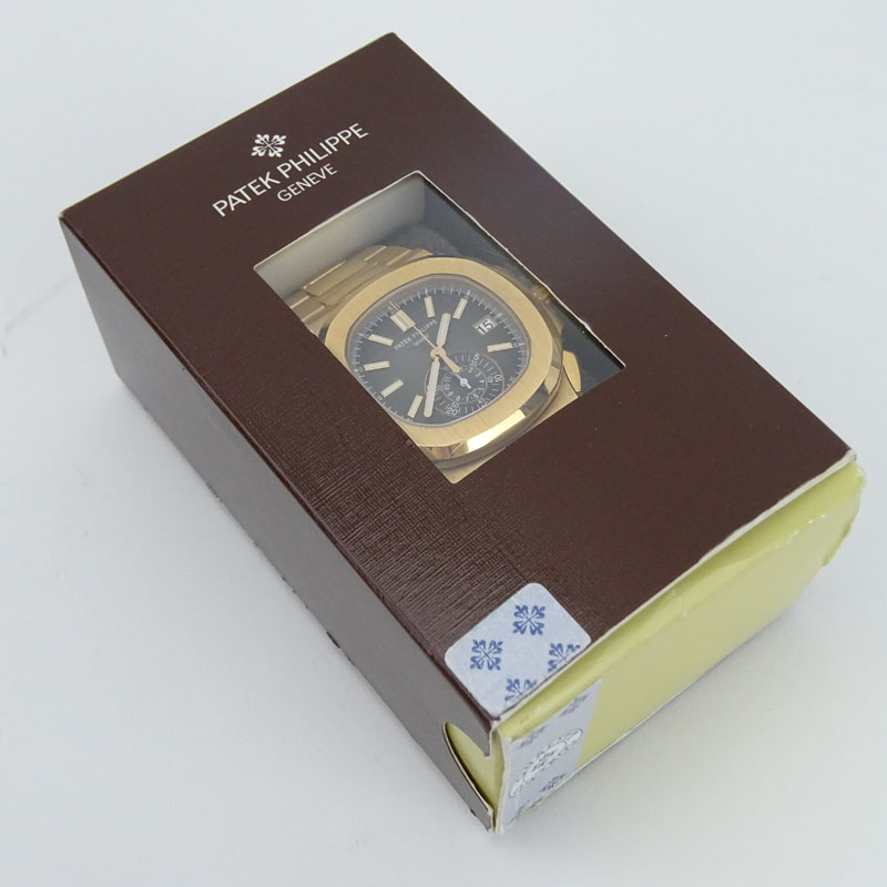 Patek Philippe Nautilus Black Dial 18 Karat Rose Gold Chronograph Automatic Men's Watch 5980-1R-001.