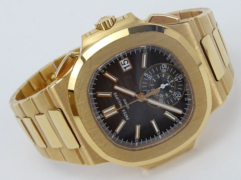 Patek Philippe Nautilus Black Dial 18 Karat Rose Gold Chronograph Automatic Men's Watch 5980-1R-001.
