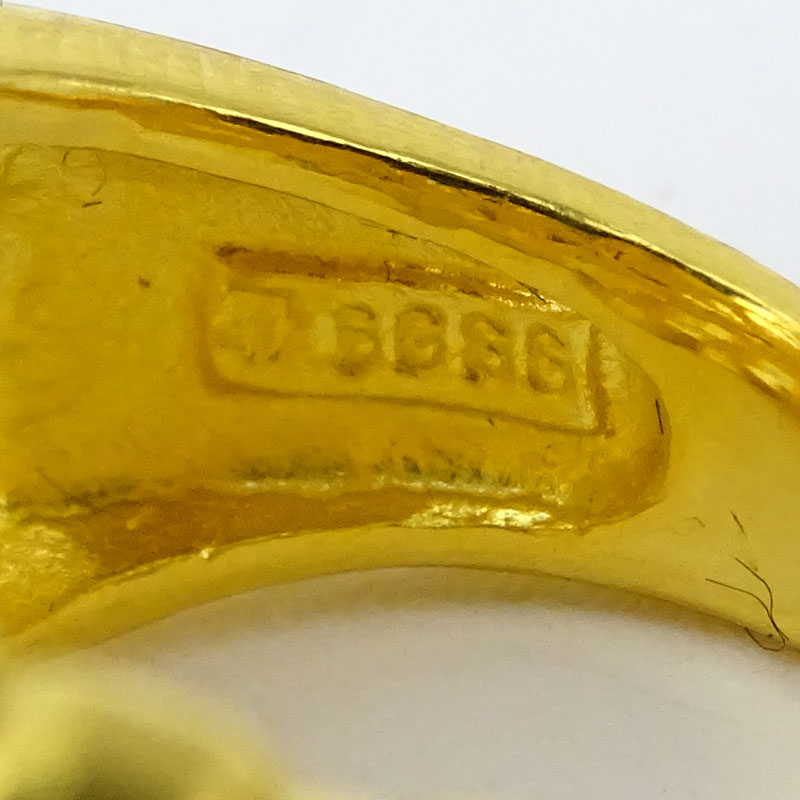 Vintage 24 Karat Fine Yellow Gold Openwork Ring.
