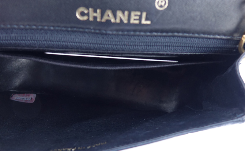 Chanel Black Crocodile Mini Flap Bag With Chain.
