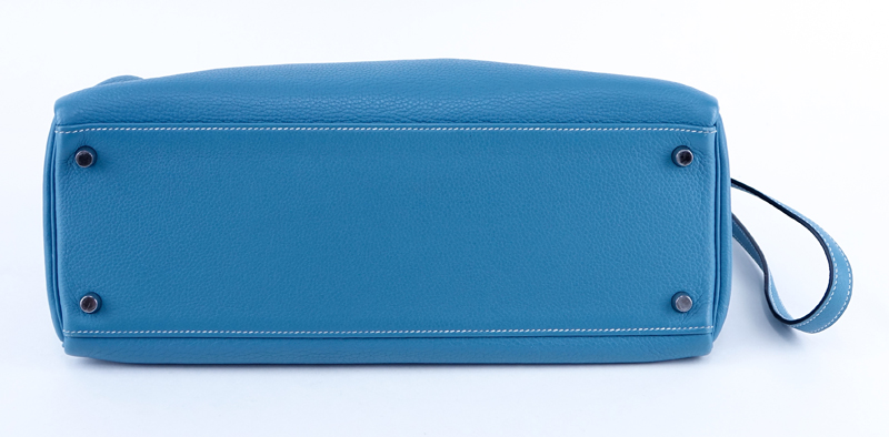 Hermès Blue Jean Leather Kelly 35 Bag