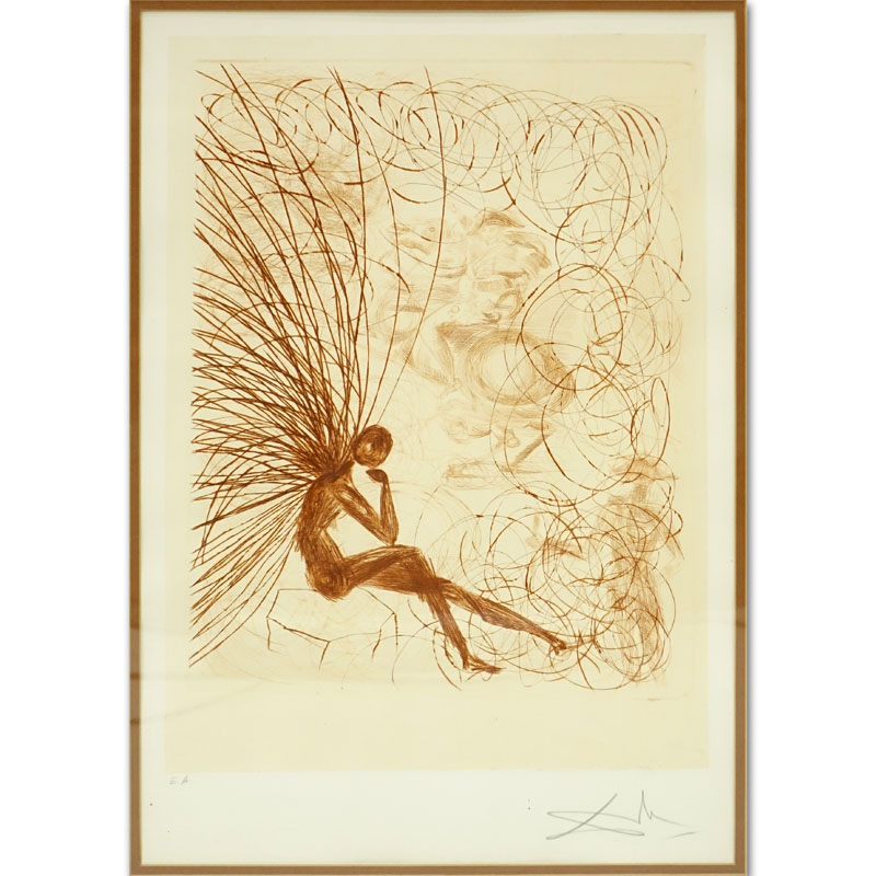 Salvador Dali, Spanish (1904-1989) Color Etching  "Napoleon & The Angel" 