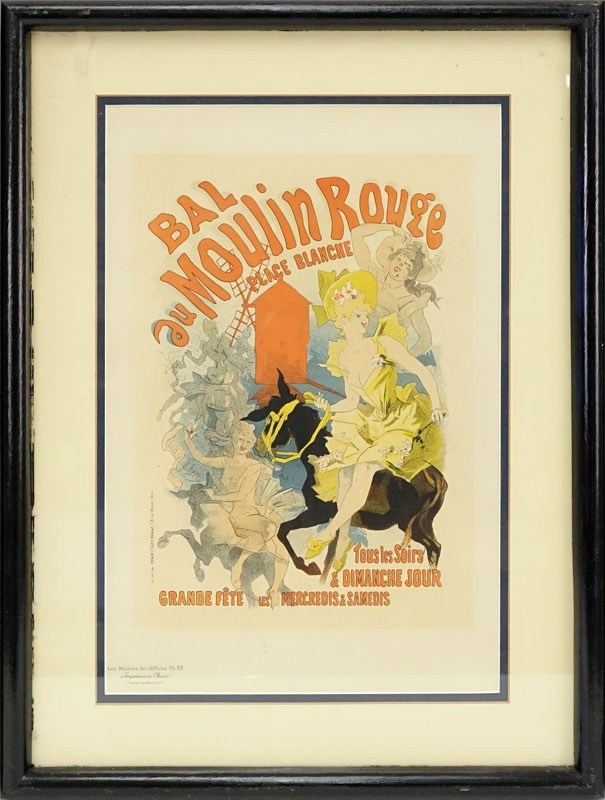 After: Jules Cheret, French (1836 - 1932) Color Lithograph Poster "Bal au Moulin Rouge"