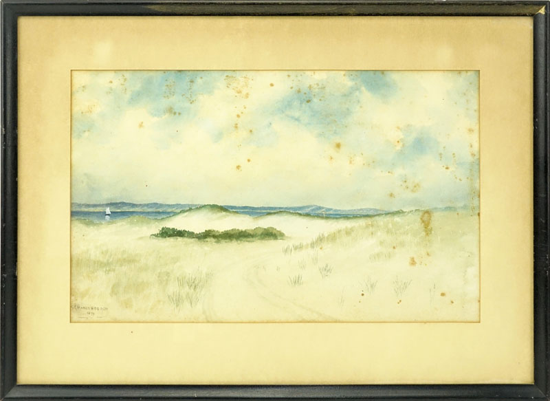 Gerard Hardenbergh, American (1855 - 1915) Watercolor "Beachscape". 