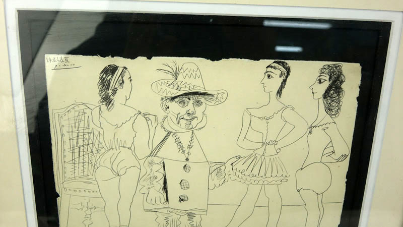 After: Pablo Picasso, Spanish (1881 - 1973) Print of a Man and Three Women. 