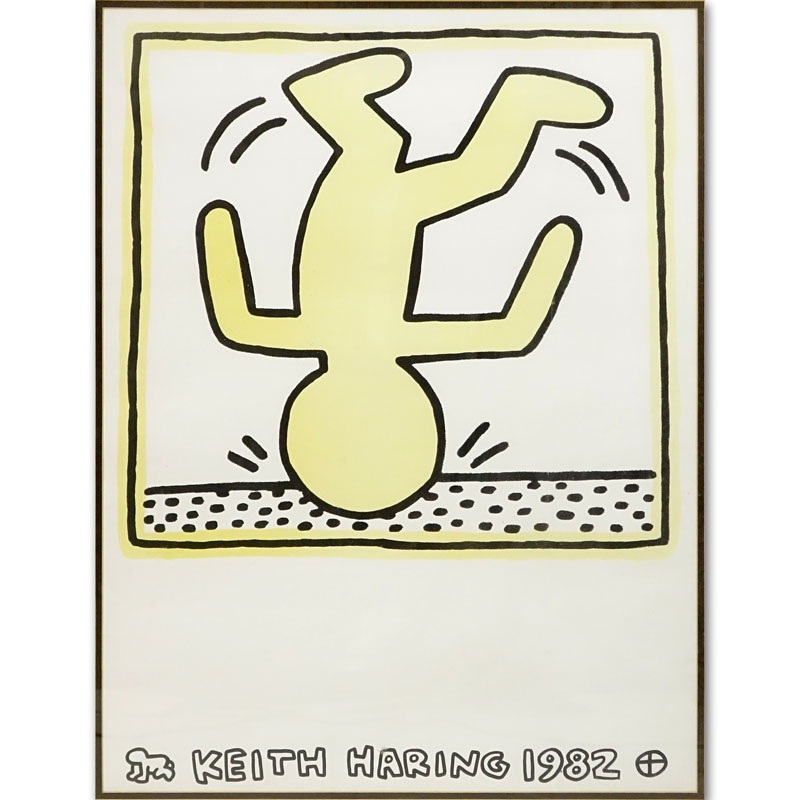 Keith Haring, American (1958-1990)  "One Man Show" Lithograph Poster Dated 1982. 