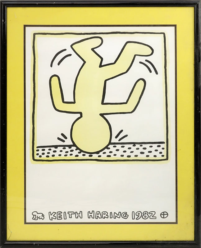 Keith Haring, American (1958-1990)  "One Man Show" Lithograph Poster Dated 1982. 