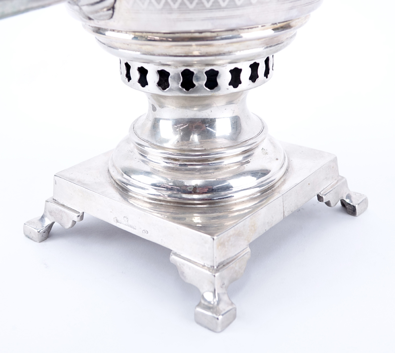 Impressive Large Antique Russian 84 Silver Samovar. Stamped with Pavel Akimov Ovchinnikov makers mark and 84 silver standard mark lower.