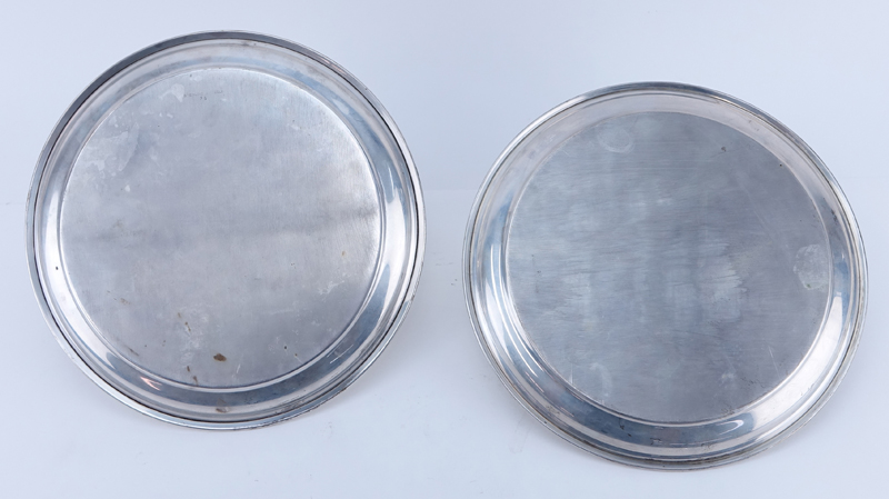 Pair of Poole Sterling Trays. Stamped Sterling Poole and numbered to base.