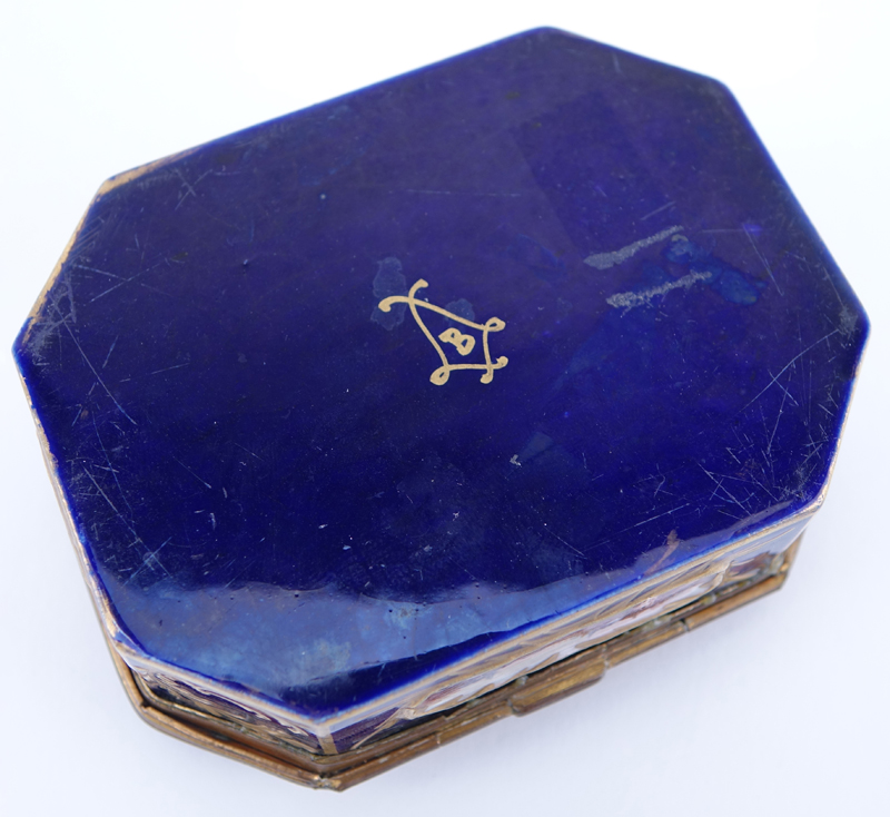 Early Sevres Hand Painted Soft Paste Porcelain Box.