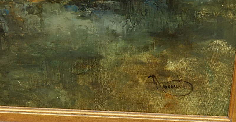 20th Century Oil on Canvas "Raging Sea's" 