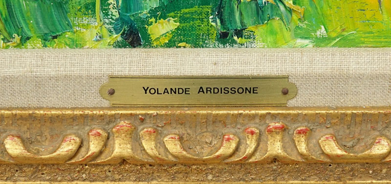 Yolande Ardissone, French (b. 1927) Oil on Canvas "Village in Britany" 