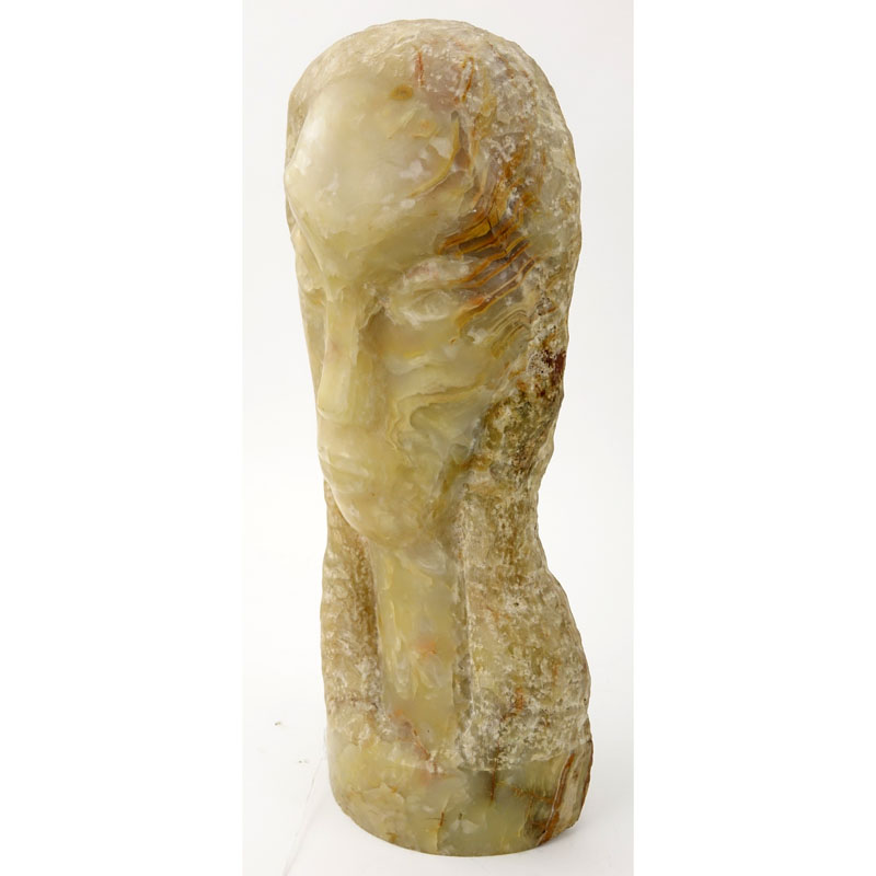 Large Mid Century Abstract Marble Bust of a Woman.