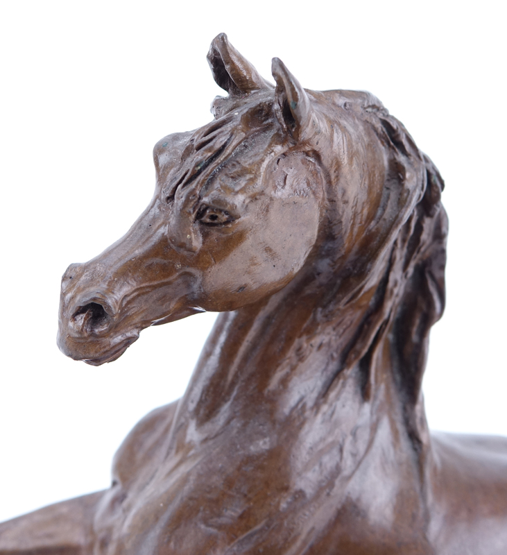 Annette Yarrow, British (b 1932) Bronze Sculpture "Model of a Horse" on Marble Base. 