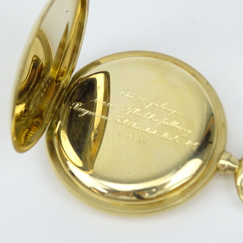 Large Circa 1922 German A. Lange & Sohne 14 Karat Yellow Gold Pocket Watch.