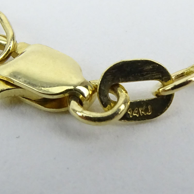 Vintage Diamond, Multi Gemstone and 18 Karat Yellow Gold Butterfly Pendant / Brooch with 14 Karat Yellow Gold Chain. 