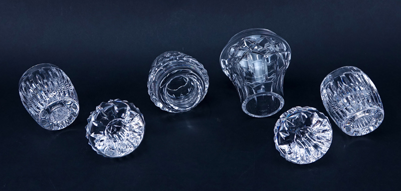 Collection of Five (5) Waterford crystal Candle Holders