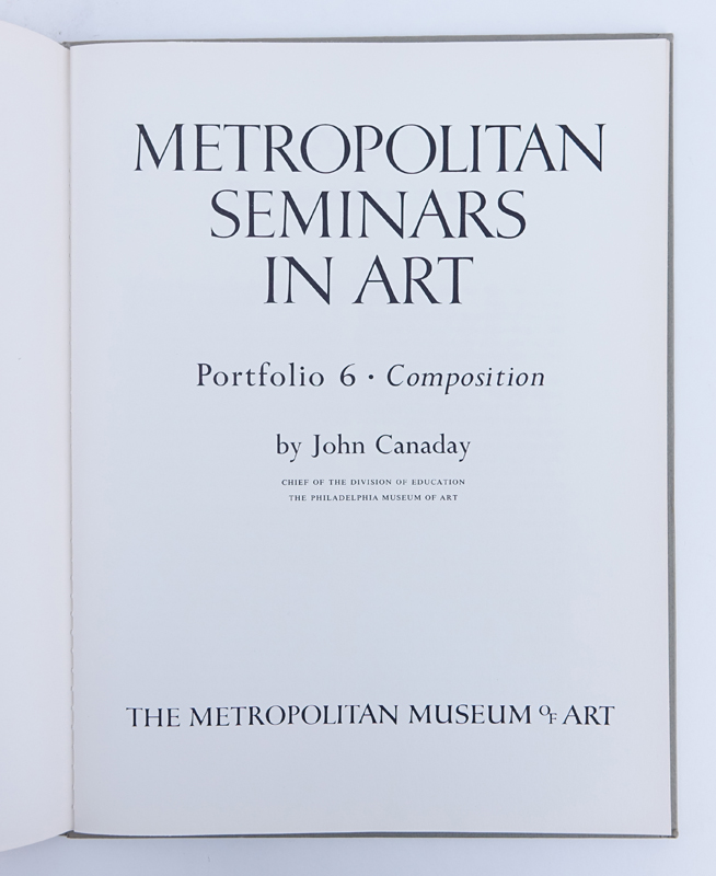 John Canaday (1907-1985) Metropolitan Museum of Arts: Metropolitan Seminars in Art Hardcover Books