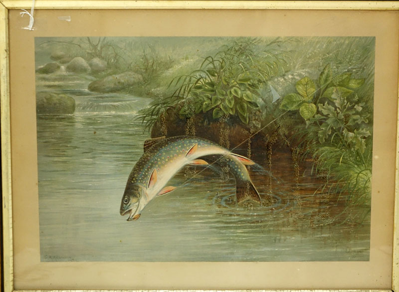 Samuel A. Kilbourne, American (1836-1881) Two 19/20th Century color chromolithographs "Game Fish".