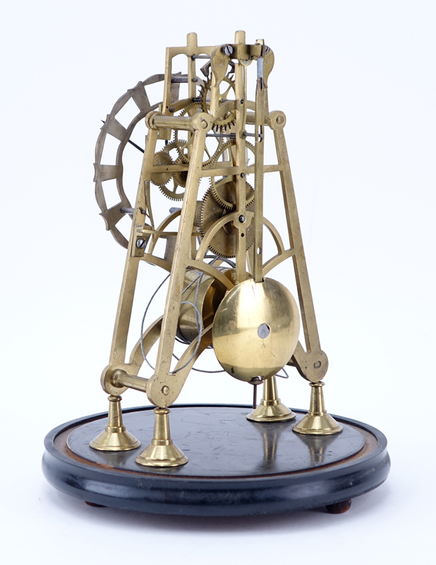 Antique Gilt Brass Skeleton Clock