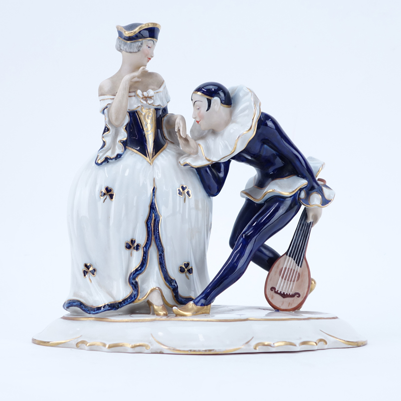 Royal Dux Bohemia Glazed Porcelain Figural Group