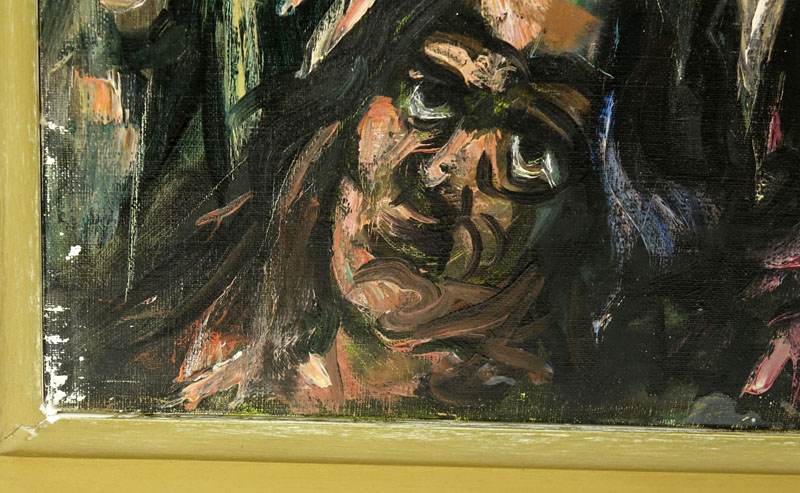 20th Century Oil on Canvas "Faces"
