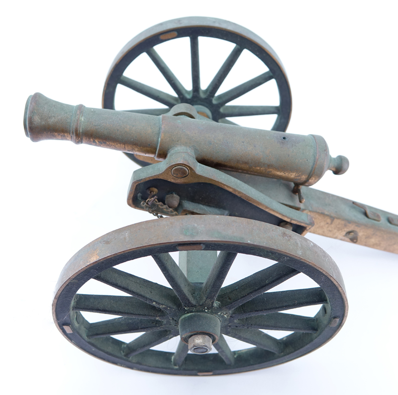 Antique Heavy Brass Model of a Army Canon