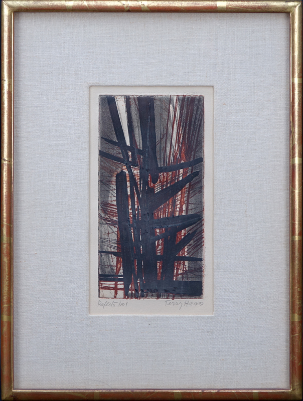 Terry Haass, Czech (1923) Color etching "Reflects No 1" Titled and singed in pencil
