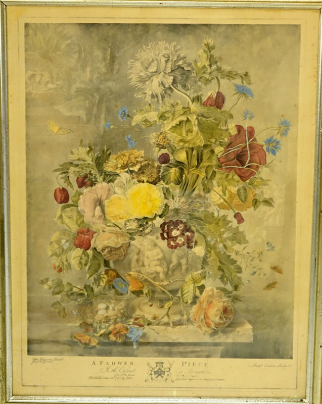 After: Jan Van Huysum, Dutch (1682-1749) Framed Prints: "A Fruit Piece" and "A Flower Piece"