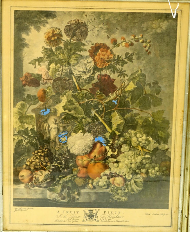 After: Jan Van Huysum, Dutch (1682-1749) Framed Prints: "A Fruit Piece" and "A Flower Piece"