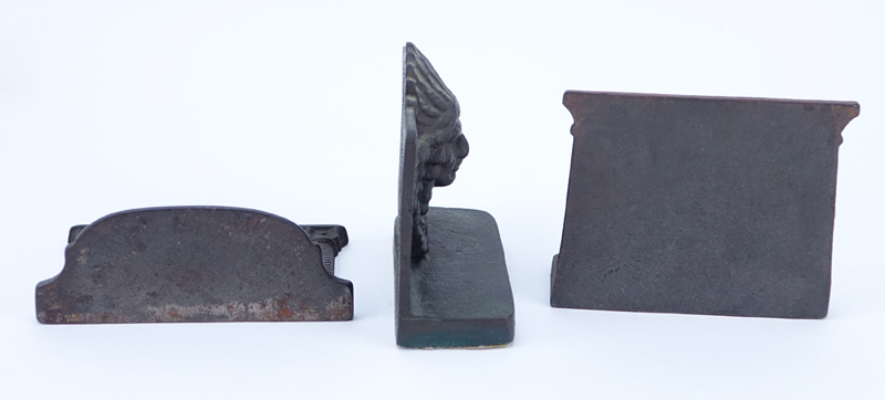 Three (3) Pair Antique Cast Iron Bookends