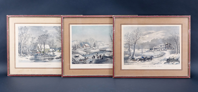 Three (3) Currier & Ives Prints