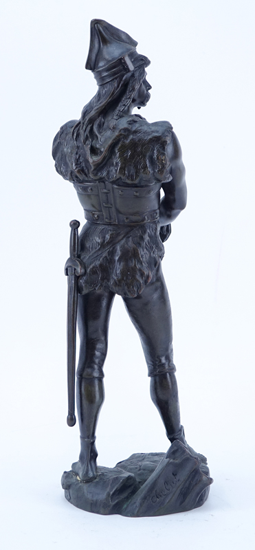 After: Jean Didier Debut (1824-1893) "Vercingetorix" Bronze Sculpture, Signed Lower