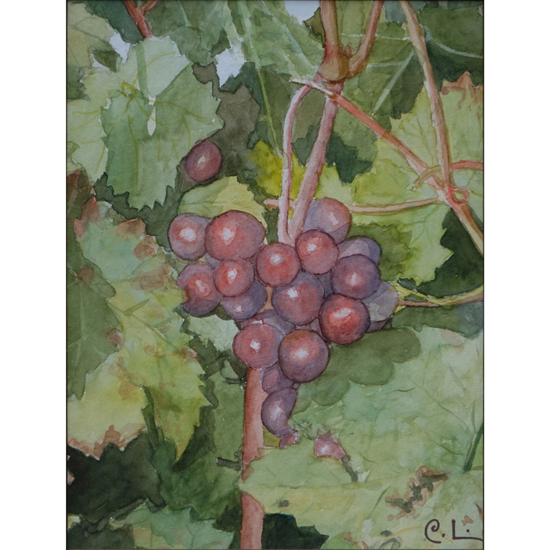 Carl Olof Larsson, Swedish (1853-1919) Watercolor, Still Life with Grapes