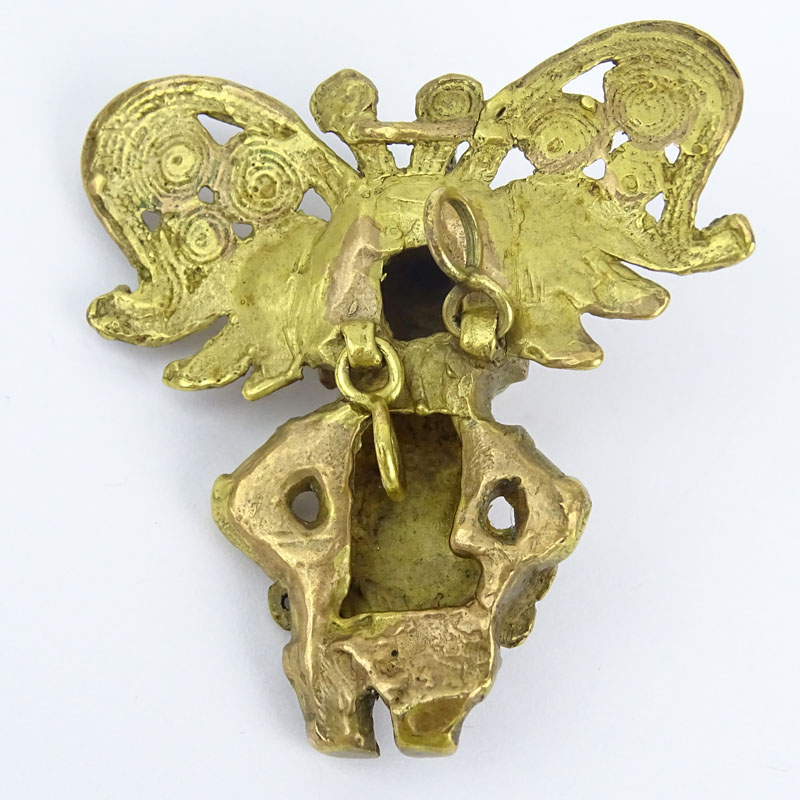 Pre-Colombian Copper Alloy Figure of a Deity now mounted as a pendant